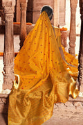 Fire Orange Banarasi Chanderi Saree