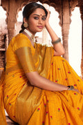 Fire Orange Banarasi Chanderi Saree