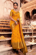 Fire Orange Banarasi Chanderi Saree