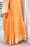 Banarasi - Chanderi Saree Gold Orange Banarasi Chanderi Saree saree online