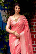 pink banarasi saree