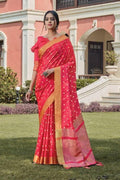 Imperial Red Banarasi Chanderi Saree
