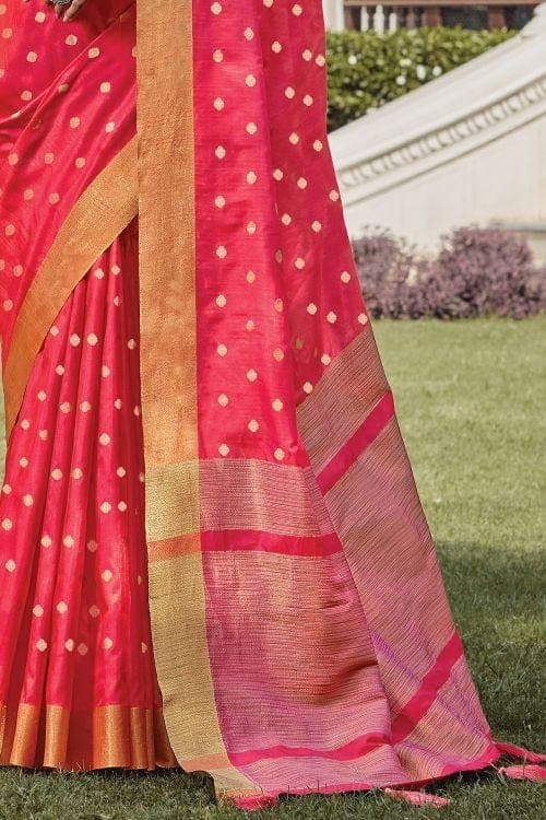Imperial Red Banarasi Chanderi Saree