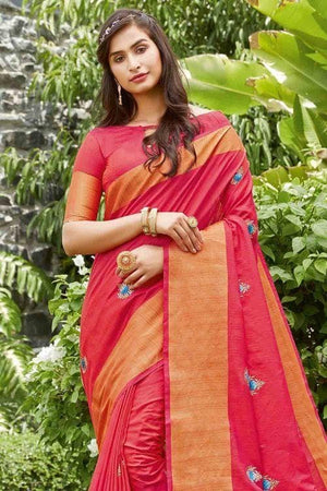 Imperial Red Banarasi Chanderi Saree