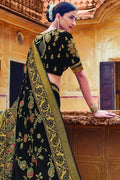 Banarasi - Chanderi Saree Jade Black Woven Chanderi - Banarasi Fusion Saree saree online