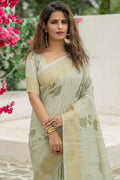 Laurel Green Banarasi Chanderi Saree