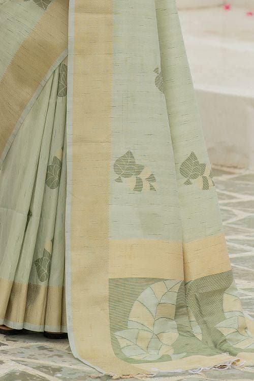 Laurel Green Banarasi Chanderi Saree