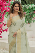 Laurel Green Banarasi Chanderi Saree