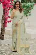 Laurel Green Banarasi Chanderi Saree