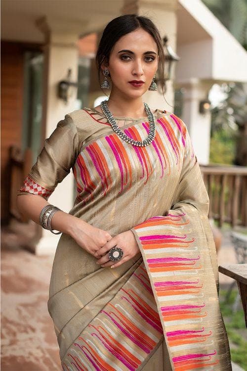 Laurel Green Banarasi Chanderi Saree