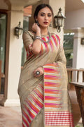 Laurel Green Banarasi Chanderi Saree