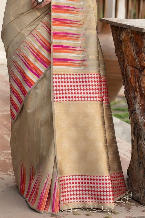 Laurel Green Banarasi Chanderi Saree