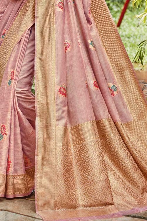 Lilac Purple Banarasi Chanderi Saree