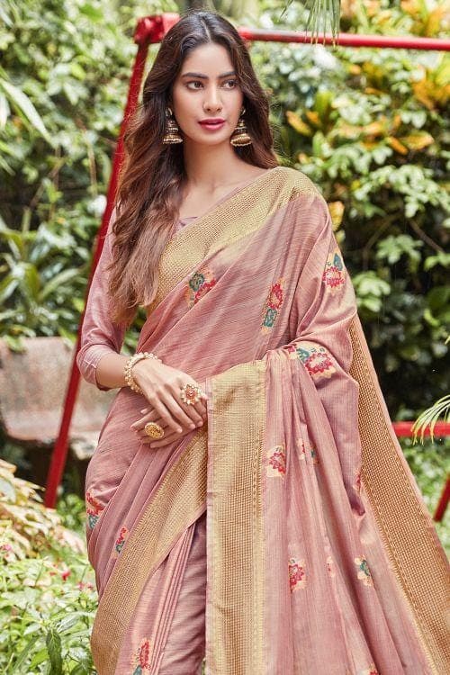 Lilac Purple Banarasi Chanderi Saree