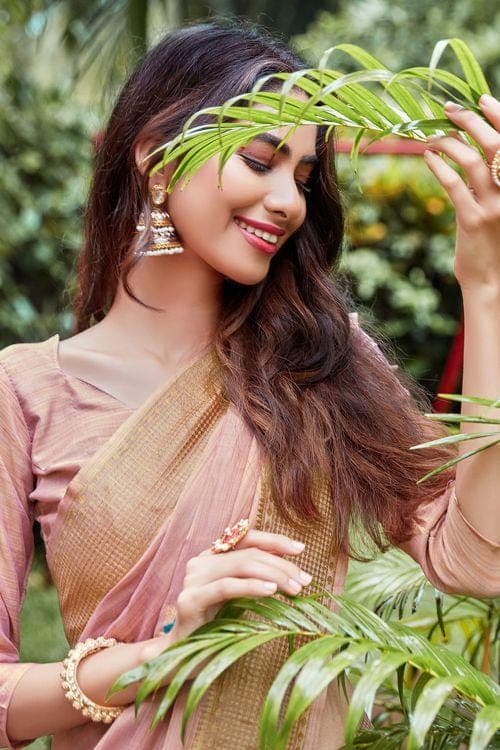 Lilac Purple Banarasi Chanderi Saree