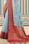 Banarasi - Chanderi Saree Maya Blue Banarasi Chanderi Saree saree online