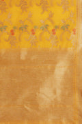 Mustard Yellow Banarasi - Chanderi Saree