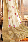 Off White Banarasi Chanderi Saree