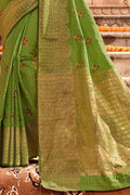 Pear Green Banarasi Chanderi Saree