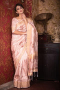 Peony Pink Banarasi Chanderi Saree