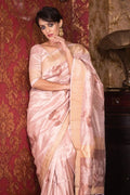 Peony Pink Banarasi Chanderi Saree