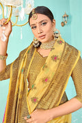 Pineapple Yellow Banarasi Chanderi Saree