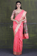 Punch Pink Banarasi - Chanderi Saree