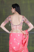 Banarasi - Chanderi Saree Punch Pink Banarasi - Chanderi Saree saree online