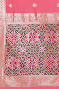 Banarasi - Chanderi Saree Punch Pink Banarasi - Chanderi Saree saree online