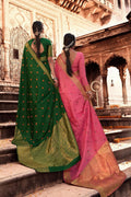 Punch Pink Banarasi Chanderi Saree