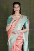 Banarasi - Chanderi Saree Quartz Pink Banarasi - Chanderi Saree saree online