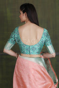 Quartz Pink Banarasi - Chanderi Saree