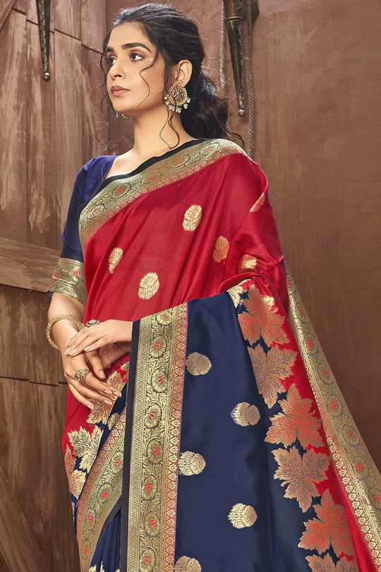 red chanderi saree 