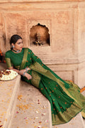 Sacramento Green Banarasi Chanderi Saree