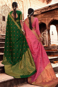 Sacramento Green Banarasi Chanderi Saree