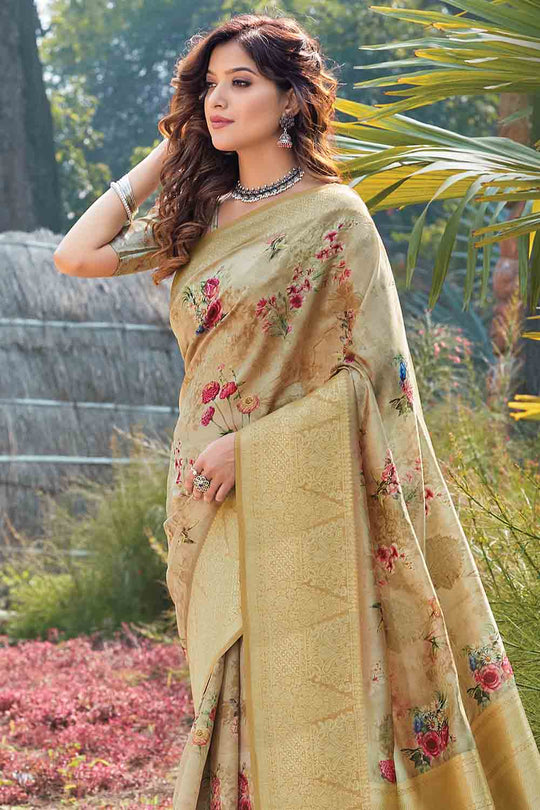 Sage Green Banarasi Chanderi Saree