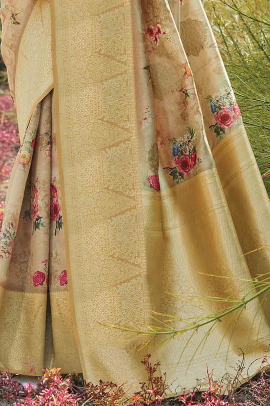 Sage Green Banarasi Chanderi Saree