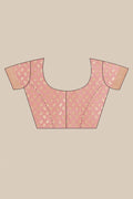 Salmon Pink Banarasi - Chanderi Saree