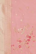 Salmon Pink Banarasi - Chanderi Saree