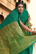 Sea Green Banarasi Chanderi Saree