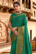 Sea Green Banarasi Chanderi Saree