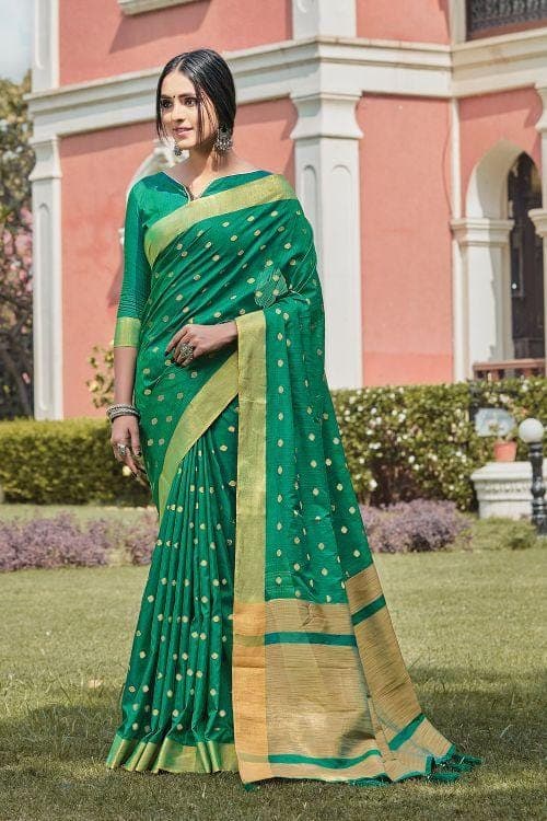 Sea Green Banarasi Chanderi Saree