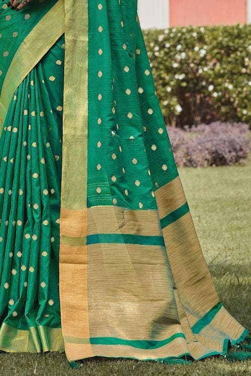Sea Green Banarasi Chanderi Saree