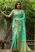 Spring Green Banarasi Chanderi Saree