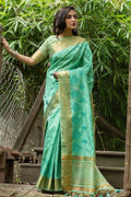 Spring Green Banarasi Chanderi Saree