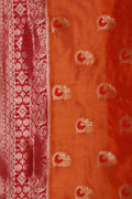 Squash Orange Banarasi - Chanderi Saree