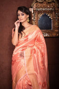 Starfish Orange Banarasi Chanderi Saree