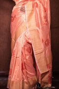 Starfish Orange Banarasi Chanderi Saree