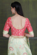 Tea Green Banarasi - Chanderi Saree