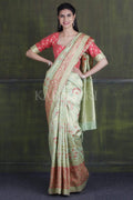 Tea Green Banarasi - Chanderi Saree